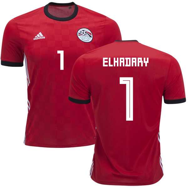Egypt #1 Elhadary Red Home Soccer Country Jersey