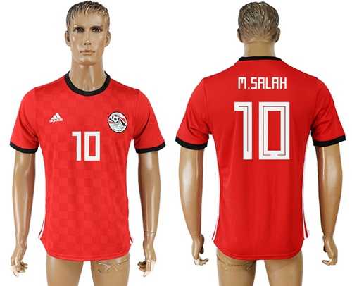 Egypt #10 M.Salah Red Home Soccer Country Jersey