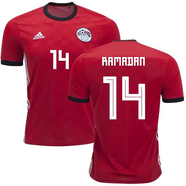 Egypt #14 Ramadan Red Home Soccer Country Jersey