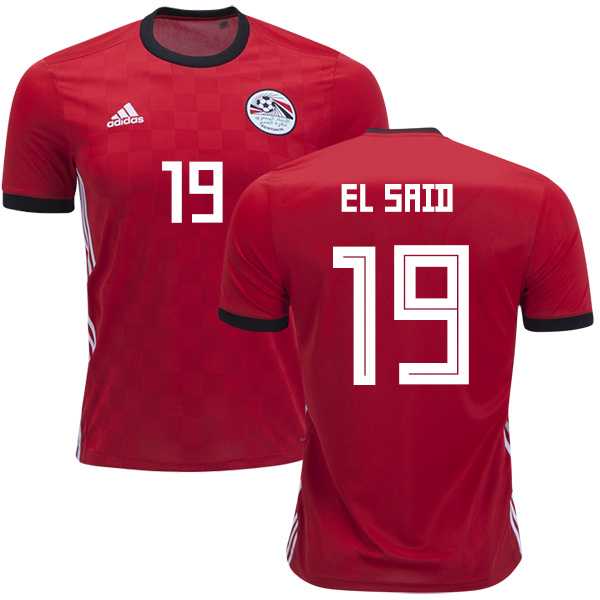Egypt #19 EL Said Red Home Soccer Country Jersey