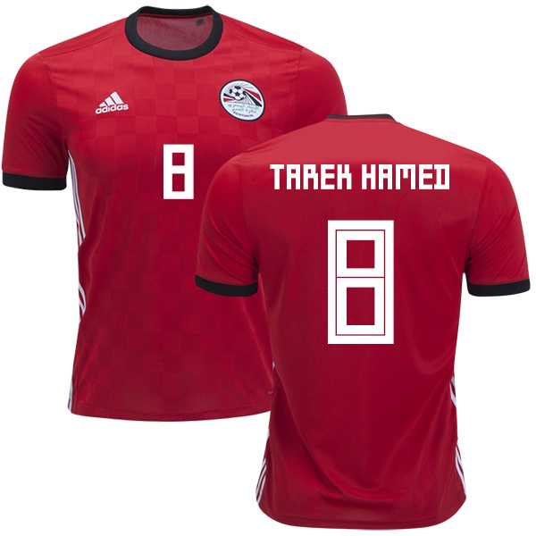 Egypt #8 Tarek Hamed Red Home Soccer Country Jersey