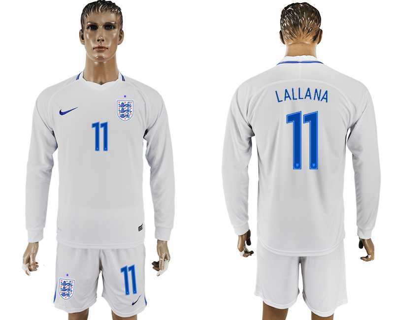 England #11 LALLANA Goalkeeper Home 2018 FIFA World Cup Long Sleeve Soccer Jersey