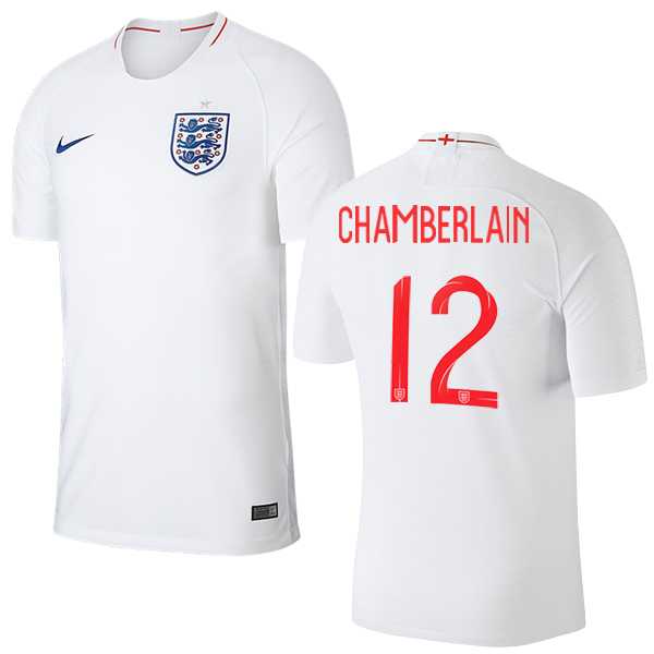England #12 Chamberlain Home Thai Version Soccer Country Jersey