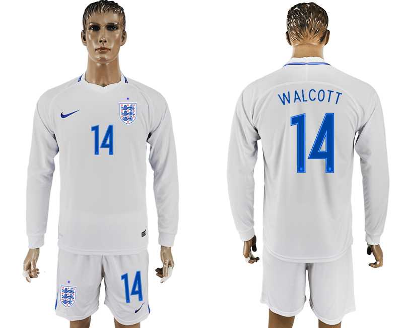 England #14 WALCOTT Goalkeeper Home 2018 FIFA World Cup Long Sleeve Soccer Jersey