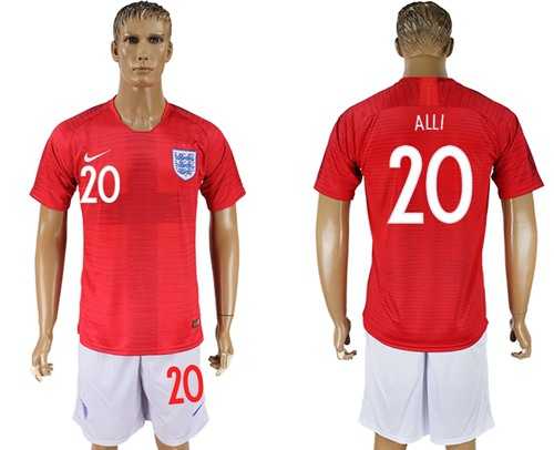 England #20 Alli Away Soccer Country Jersey