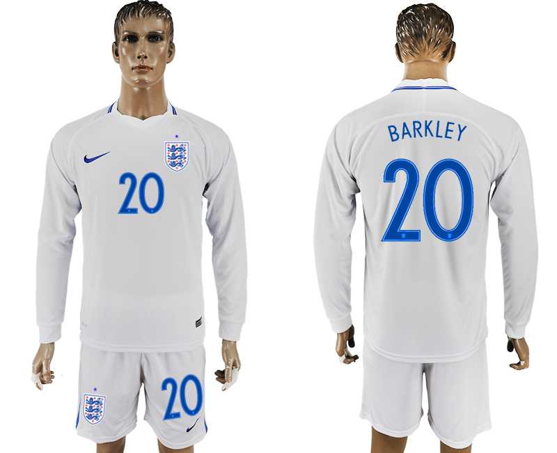 England #20 BARKLEY Goalkeeper Home 2018 FIFA World Cup Long Sleeve Soccer Jersey
