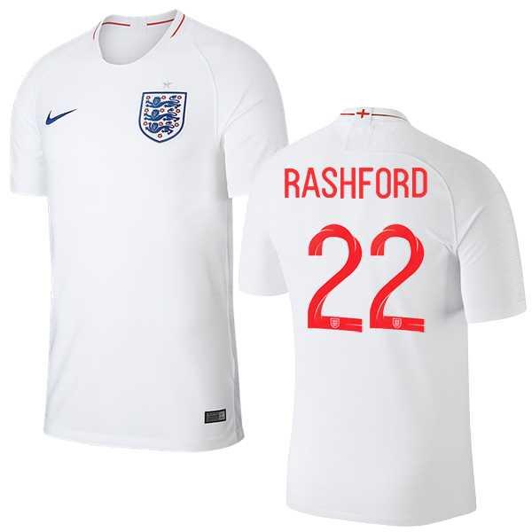 England #22 Rashford Home Thai Version Soccer Country Jersey