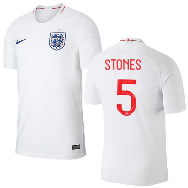 England #5 Stones Home Thai Version Soccer Country Jersey
