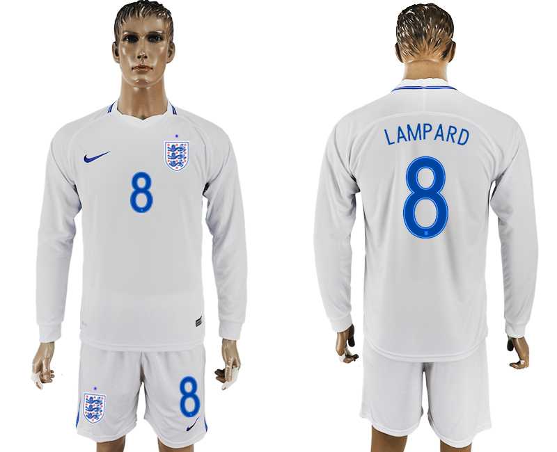 England #8 LAMPARD Goalkeeper Home 2018 FIFA World Cup Long Sleeve Soccer Jersey