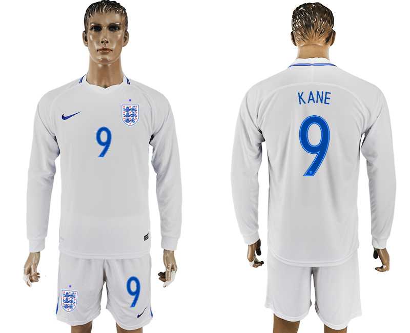 England #9 KANE Goalkeeper Home 2018 FIFA World Cup Long Sleeve Soccer Jersey
