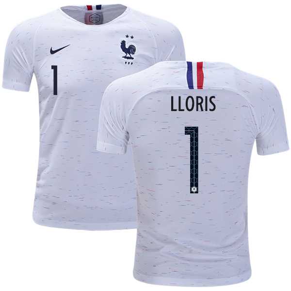 France #1 Lloris Away Kid Soccer Country Jersey