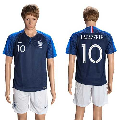 France #10 Lacazzete Home Soccer Country Jersey