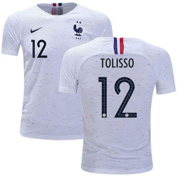 France #12 Tolisso Away Kid Soccer Country Jersey