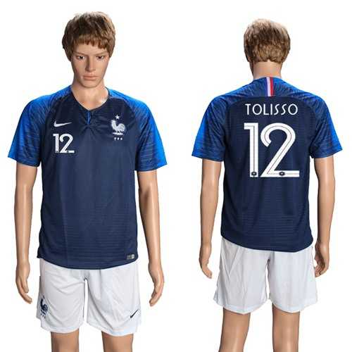 France #12 Tolisso Home Soccer Country Jersey