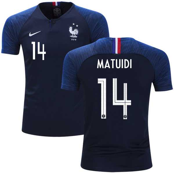 France #14 Matuidi Home Kid Soccer Country Jersey