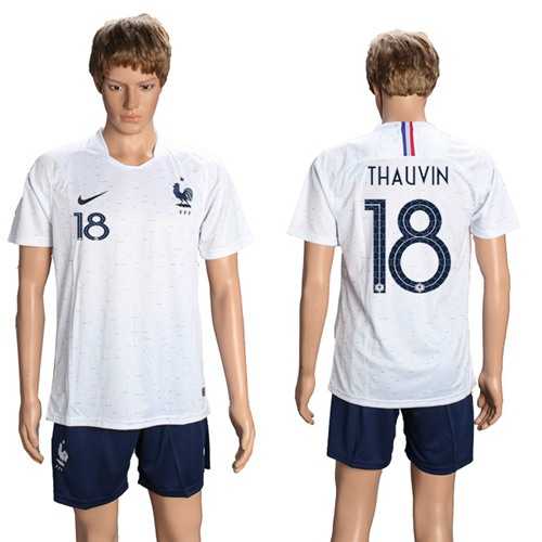 France #18 Thauvin Away Soccer Country Jersey