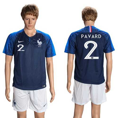 France #2 Pavard Home Soccer Country Jersey