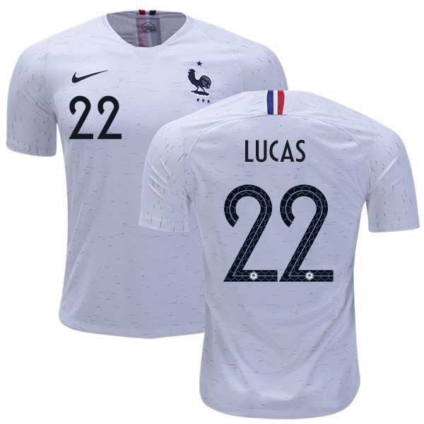 France #22 Lucas Away Soccer Country Jersey