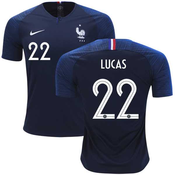 France #22 Lucas Home Soccer Country Jersey