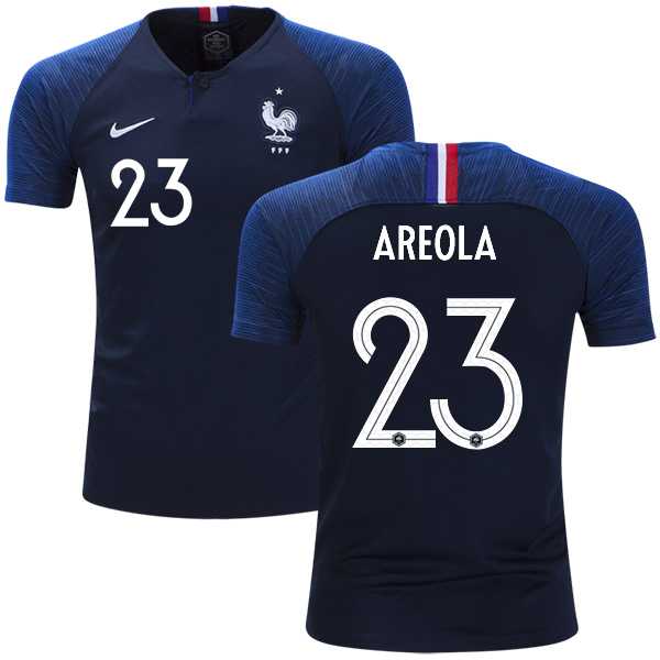France #23 Areola Home Kid Soccer Country Jersey
