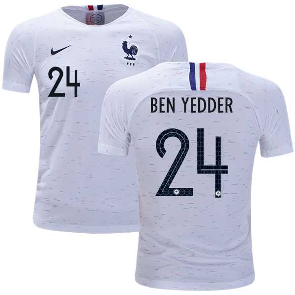 France #24 Ben Yedder Away Kid Soccer Country Jersey