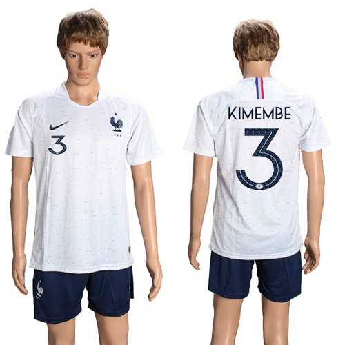 France #3 Kimembe Away Soccer Country Jersey