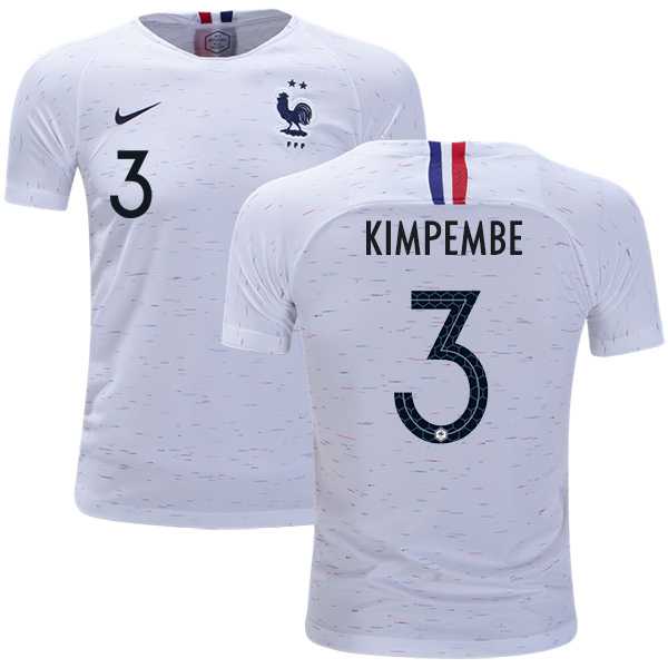 France #3 Kimpembe Away Kid Soccer Country Jersey