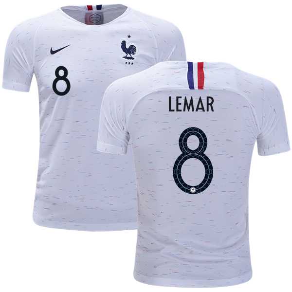France #8 Lemar Away Kid Soccer Country Jersey