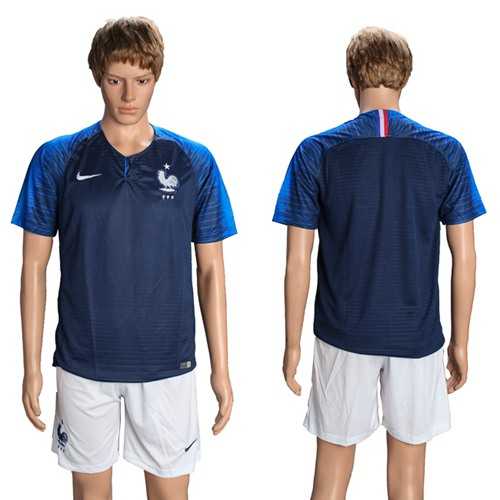 France Blank Home Soccer Country Jersey