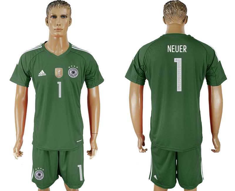 Germany #1 NEUER Green Goalkeeper 2018 FIFA World Cup Soccer Jersey