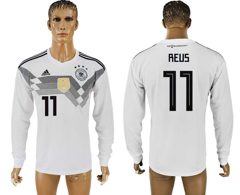 Germany #11 REUS Home 2018 FIFA World Cup Long Sleeve Thailand Soccer Jersey