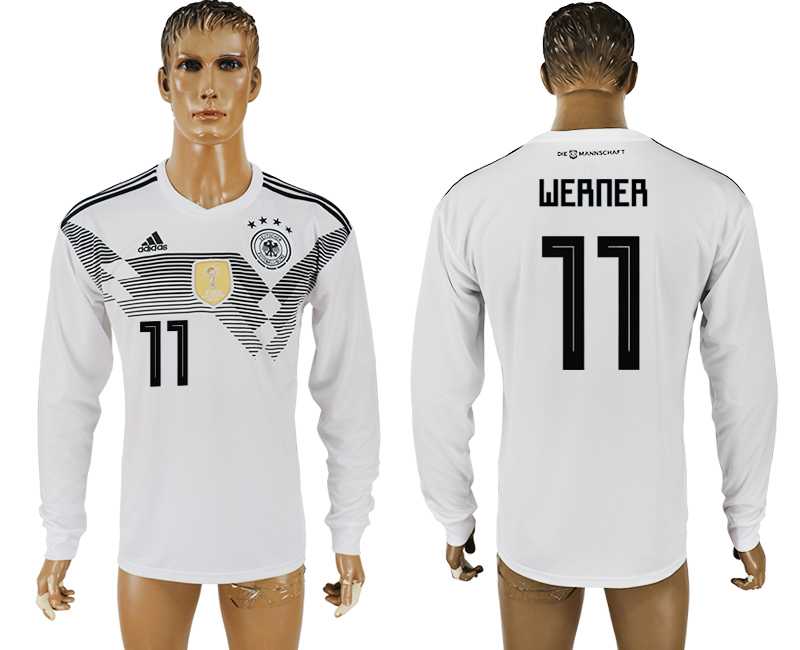 Germany #11 WERNER Home 2018 FIFA World Cup Long Sleeve Thailand Soccer Jersey