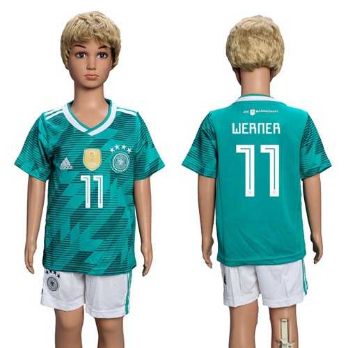 Germany #11 Werner Away Kid Soccer Country Jersey
