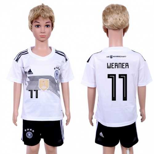 Germany #11 Werner Home Kid Soccer Country Jersey