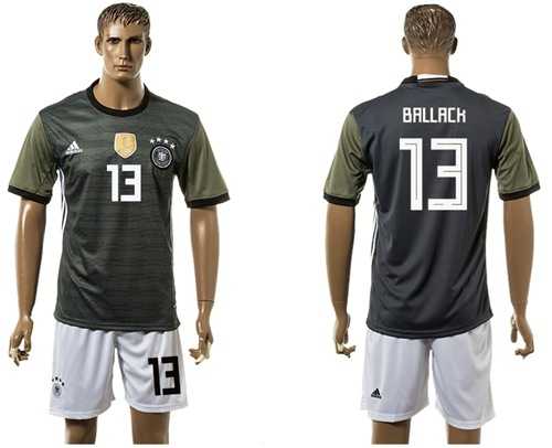 Germany #13 Ballack Away Soccer Country Jersey