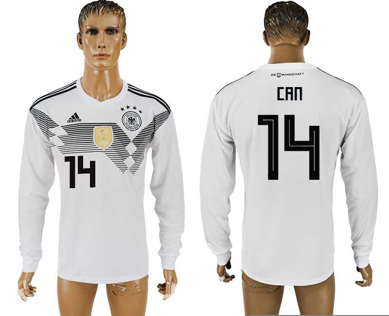Germany #14 CAN Home 2018 FIFA World Cup Long Sleeve Thailand Soccer Jersey