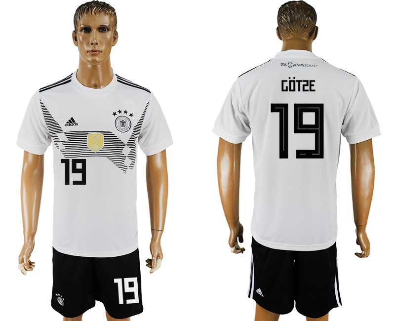 Germany #19 GOTZE Home 2018 FIFA World Cup Soccer Jersey