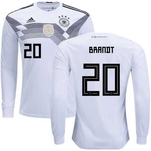 Germany #20 Brandt White Home Long Sleeves Soccer Country Jersey