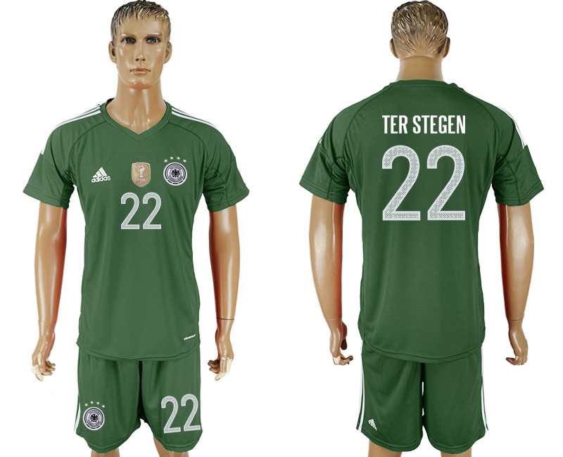 Germany #22 TER STEGEN Green Goalkeeper 2018 FIFA World Cup Soccer Jersey