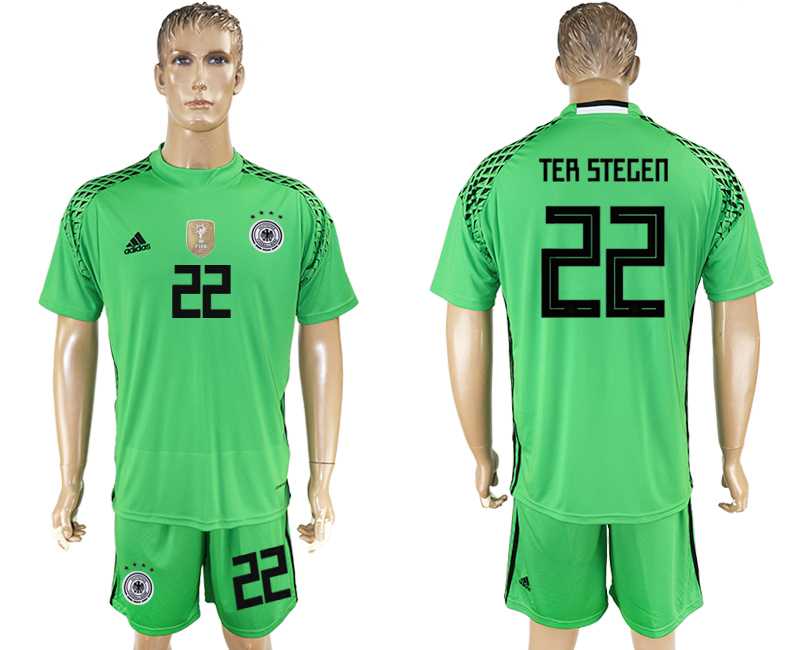 Germany #22 TER STEGEN Light Green Goalkeeper 2018 FIFA World Cup Soccer Jersey