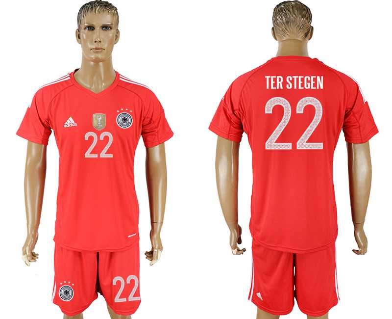 Germany #22 TER STEGEN Red Goalkeeper 2018 FIFA World Cup Soccer Jersey