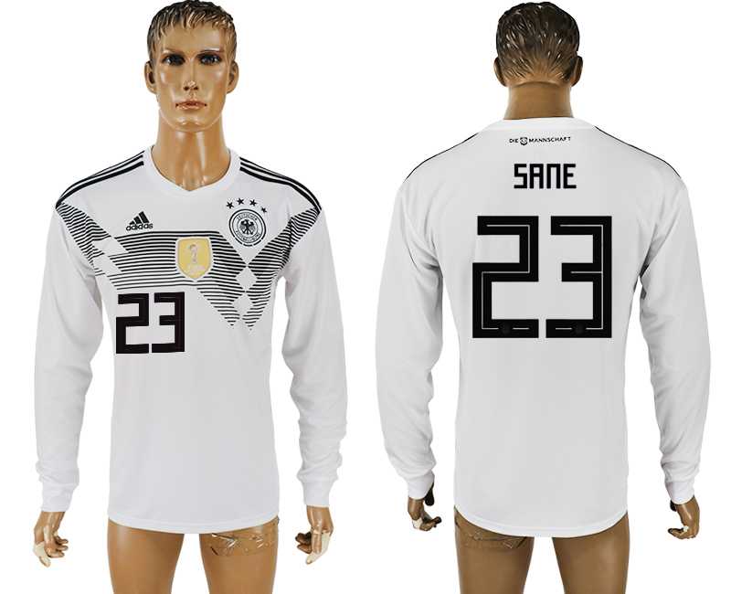 Germany #23 SANE Home 2018 FIFA World Cup Long Sleeve Thailand Soccer Jersey