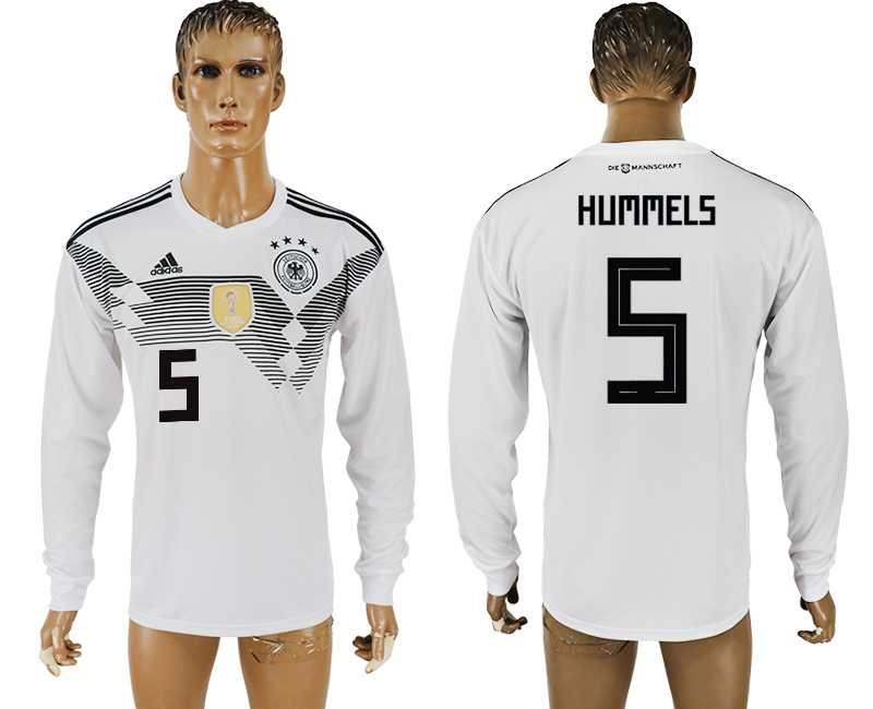 Germany #5 HUMMELS Home 2018 FIFA World Cup Long Sleeve Thailand Soccer Jersey