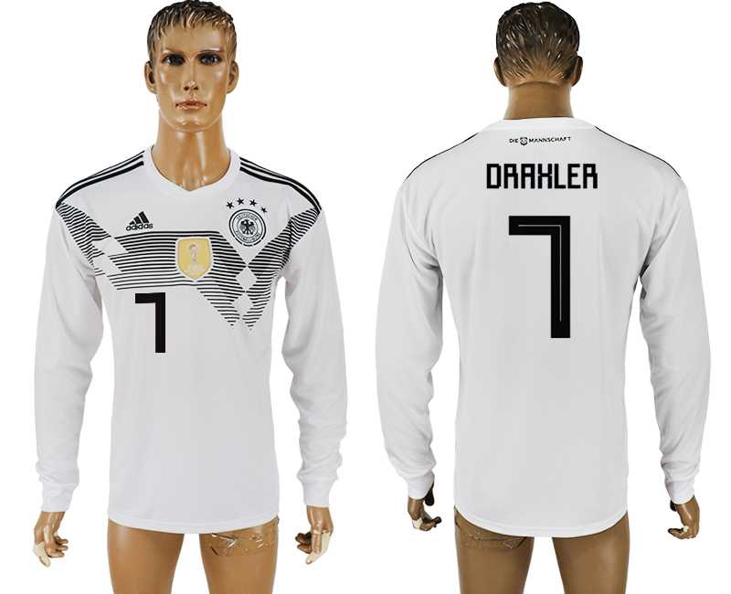 Germany #7 DRAXLER Home 2018 FIFA World Cup Long Sleeve Thailand Soccer Jersey