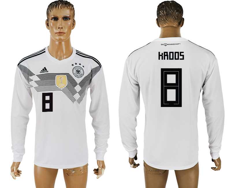 Germany #8 KROOS Home 2018 FIFA World Cup Long Sleeve Thailand Soccer Jersey