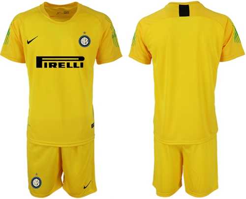 Inter Milan Blank Yellow Goalkeeper Soccer Club Jersey