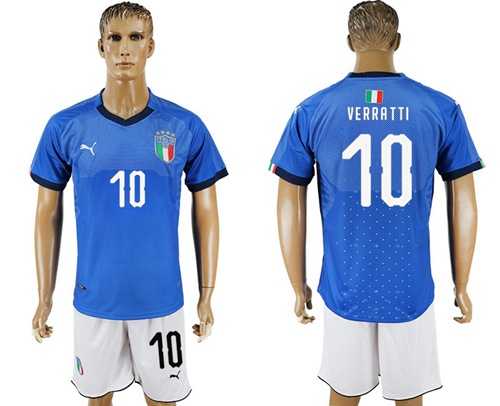 Italy #10 Verratti Home Soccer Country Jersey