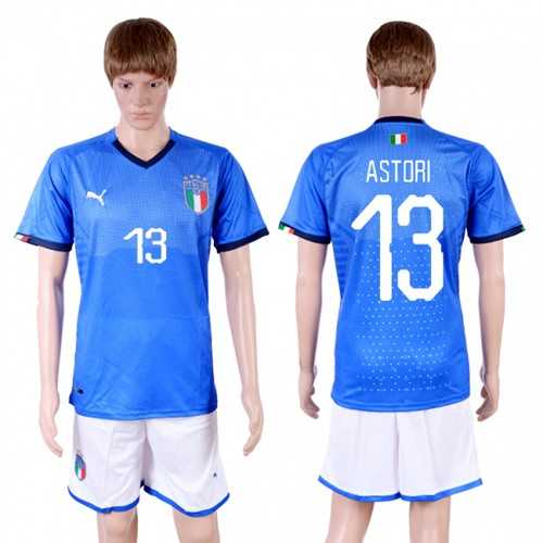 Italy #13 Astori Home Soccer Country Jersey