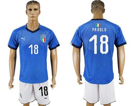 Italy #18 Parolo Home Soccer Country Jersey