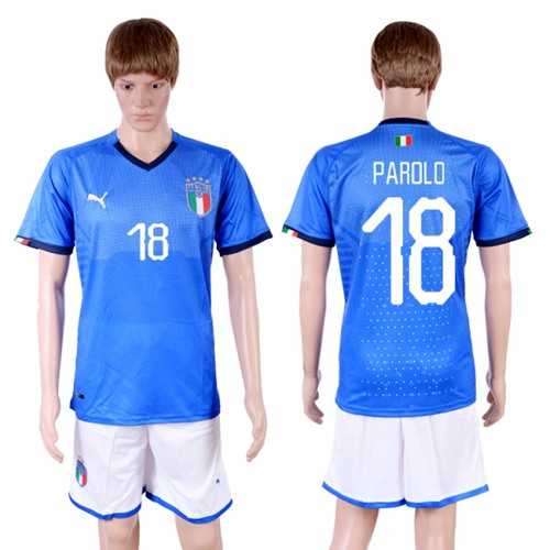 Italy #18 Parolo Home Soccer Country Jersey